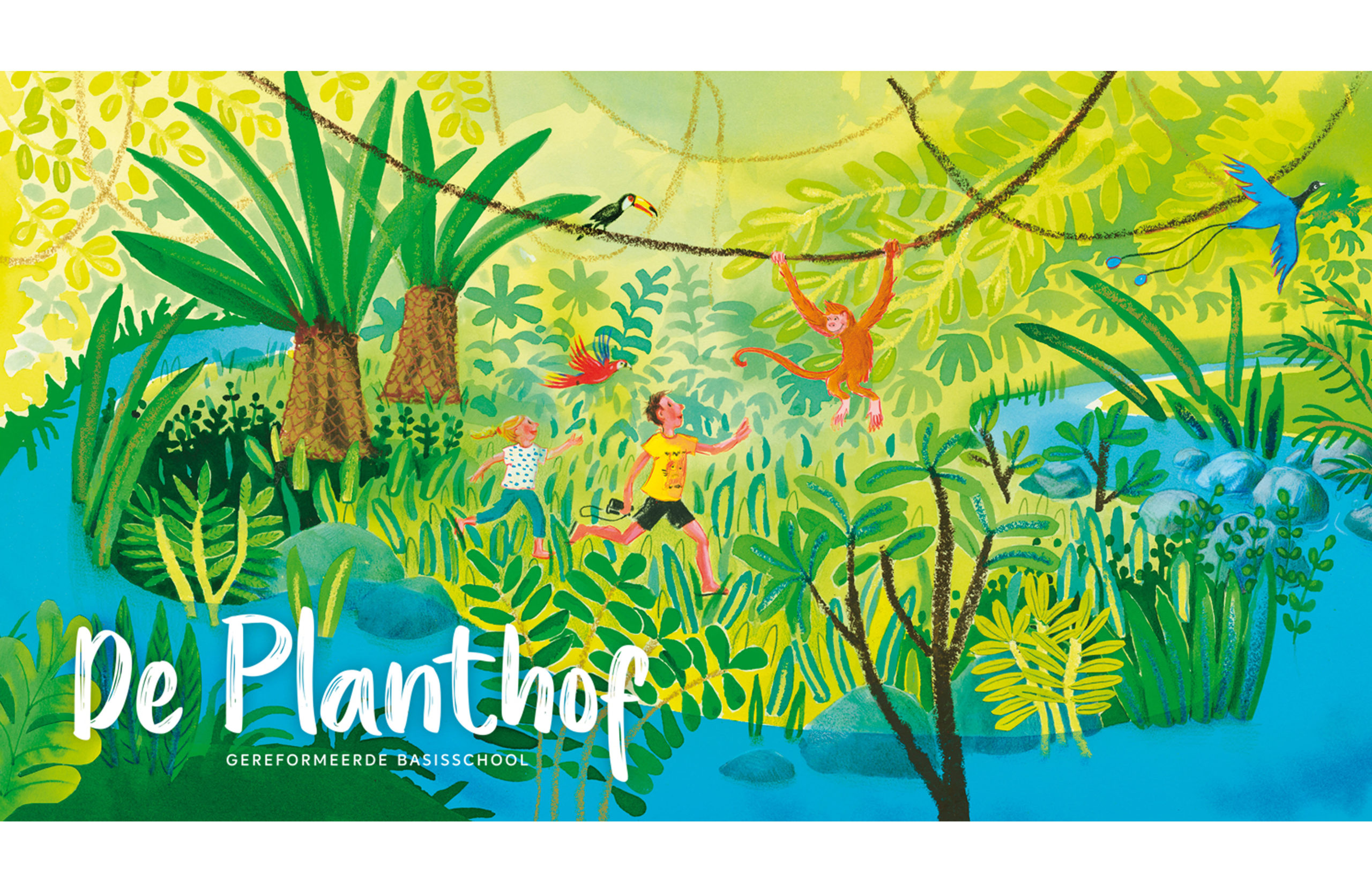 Huisstijlillustratie voor basisschool De Planthof - 2018